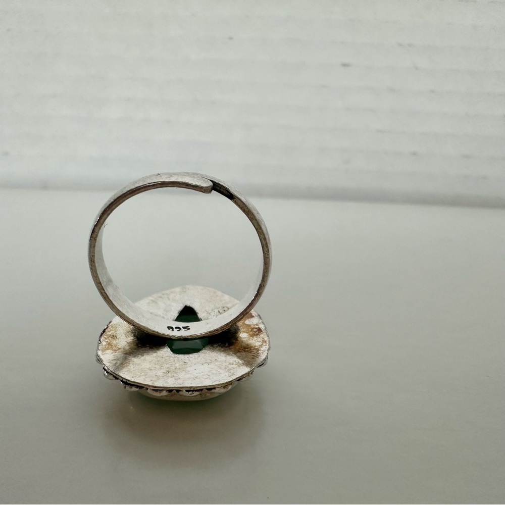 Amazonite & Sterling Silver Handmade Adjustable Ring - Picture 4 of 10
